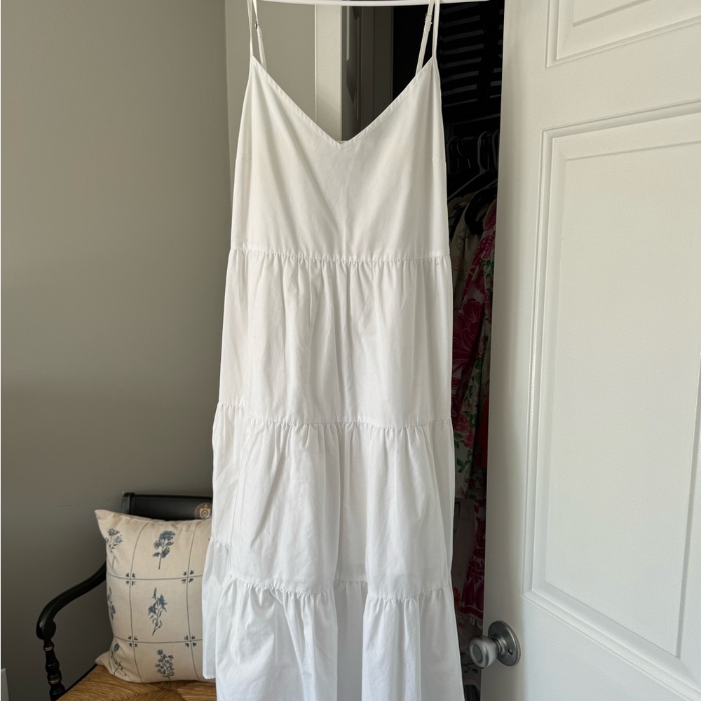 White Abercrombie Midi Dress